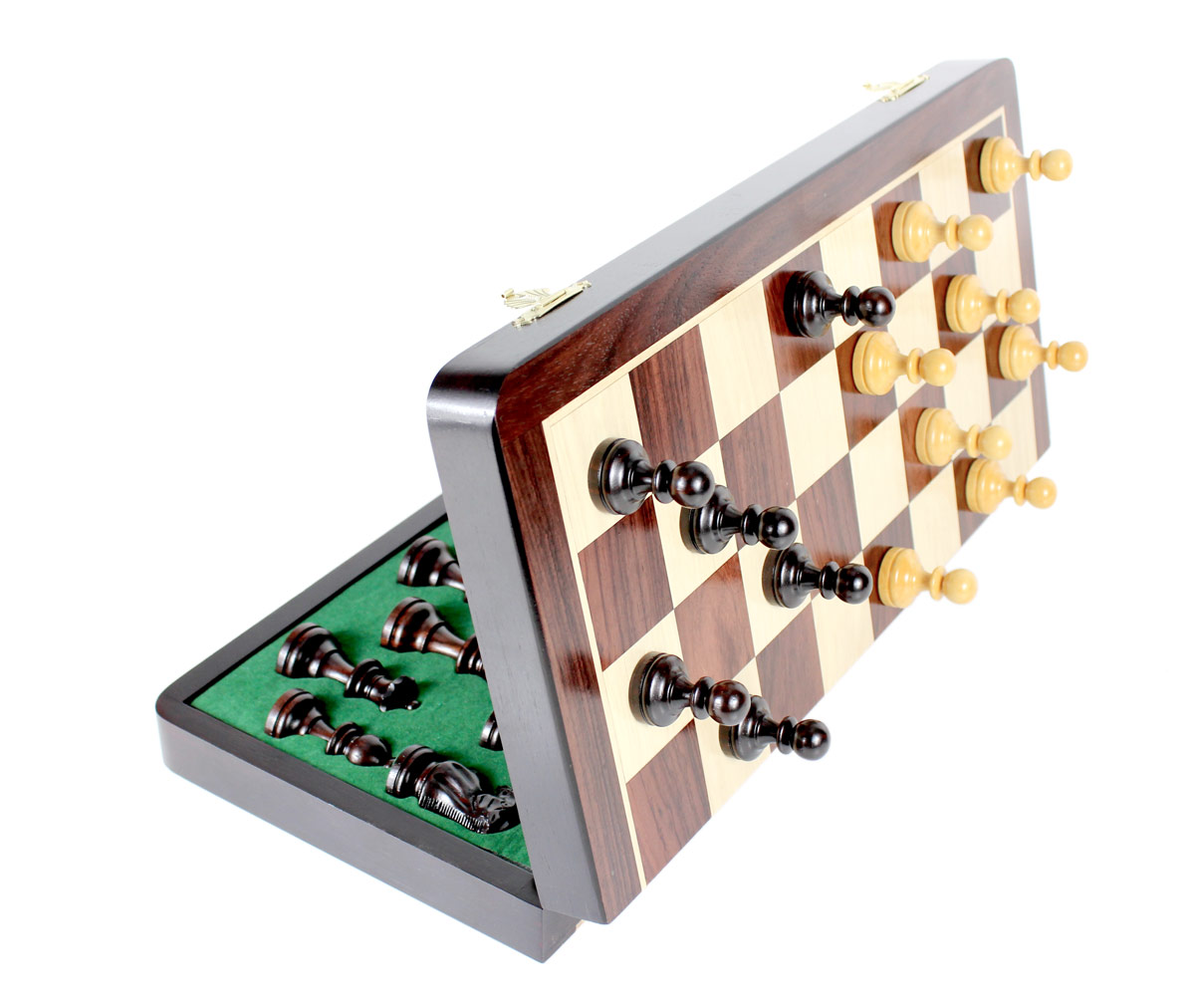 Each Chess piece is fitted with a powerful magnet at the bottom.